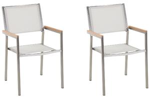 Sada dvou bílých zahradních židlí z nerezové oceli GROSSETO