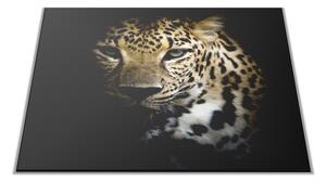 Skleněné prkénko šelma leopard - 30x20cm