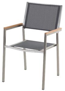 Sada dvou šedých zahradních židlí z nerezové oceli GROSSETO