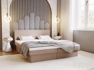 Čalouněná postel 160x200 AVRIL 2 s úložným prostorem - světle hnědá