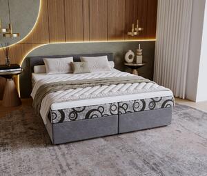Čalouněná postel 160x200 SUVI 2 s úložným prostorem - šedá / světle šedá