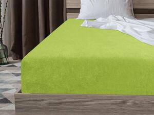 Froté prostěradlo POLY světle zelené 90 x 200 cm