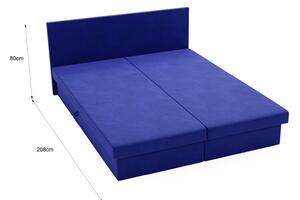 Čalouněná postel 180x200 AVRIL 2 s úložným prostorem - tmavě modrá