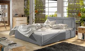 Čalouněná postel BELLA světle šedá 200x200cm