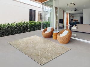 Béžový venkovní koberec Universal Hibis Leaf, 135 x 190 cm