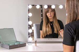 MMIRO, L606, Hollywoodské make-up zrcadlo s osvětlením 60 x 53 cm | stříbrná L606