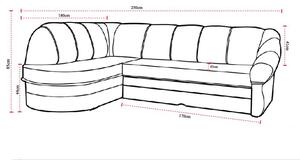ELTAP BENANO rohová rozkládací sedací souprava s úložným prostorem hnědá 250 x 85 x 180 cm