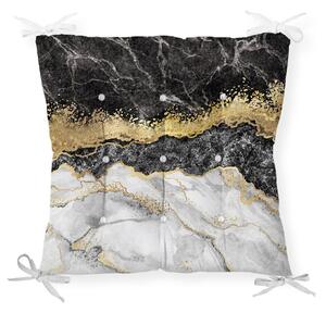 Podsedák na židli Minimalist Cushion Covers Black Gold Marble, 40 x 40 cm