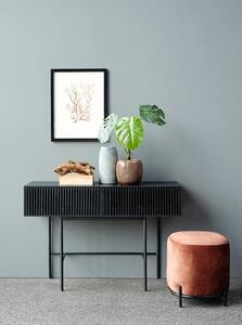 Černý konzolový stolek z dubového dřeva a kovovými nohami Canett Oxford, délka 120 cm