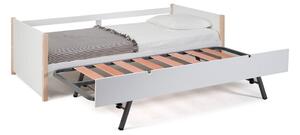 Dětská postel z borovicového dřeva s výsuvným lůžkem v bílo-přírodní barvě 90x190 cm Kiara – Marckeric