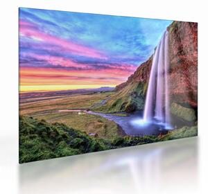 Skleněný obraz - Vodopád Seljalandsfoss (70x50 cm)