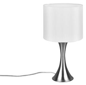 Stolní lampa Sabia, Ø 20 cm, bílá/niklová