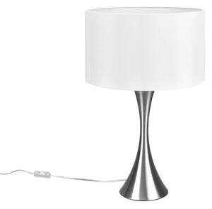 Stolní lampa Sabia, Ø 40 cm, bílá/niklová