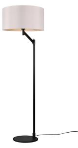 Stojací lampa Cassio s látkovým stínidlem, černá