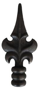 L 131 litinová špice, litinový prvek, ornament, oplocení, hrot odlitek, brána, plot rozměr: Ø16, 155x67