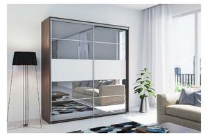 Zrcadlová šatní skříň BENEDICTO, šířka 230 cm, výška 215 cm