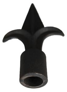 L 134 litinová špice, 137x72mm, litinový prvek, ornament, oplocení, hrot odlitek, brána, plot, polotovar rozměr: Ø16,137x72