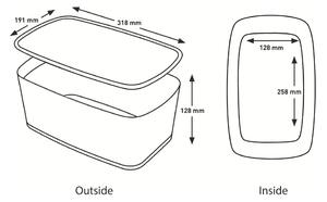 Bílo-černý plastový úložný box s víkem MyBox - Leitz