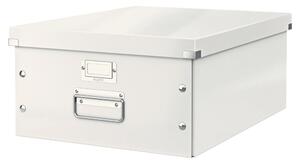 Bílý kartonový úložný box s víkem 37x48x20 cm Click&Store – Leitz