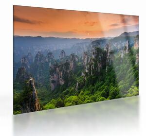Skleněný obraz - Národní lesní park Zhangjiajie (70x50 cm)