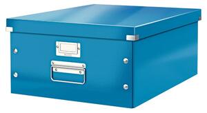 Modrý kartonový úložný box s víkem 37x48x20 cm Click&Store – Leitz