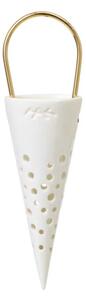 Kähler Design Porcelánová vánoční ozdoba Nobili Cone White - 15,5 cm KD406