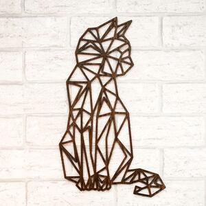 DUBLEZ | Geometrický obraz ze dřeva - Kočka