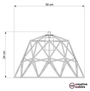 Creative cables Kovový stínidlový rám Dome XL s objímkou E27 Barva komponentu: Měď