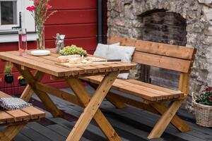 Asko a.s. PARTY - zahradní set stolu s lavicemi, borovice