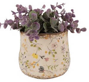 Keramický obal na květináč s lučními kvítky Brigitta XS – 11x10 cm