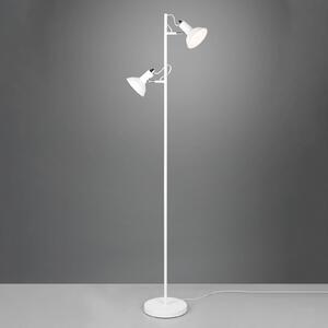 Stojací lampa Roxie, otočná, 2 světla, matná bílá