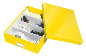 Kartonový úložný box s víkem Click&Store – Leitz