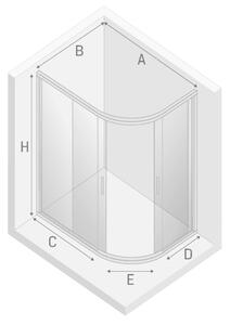 New Trendy New Varia sprchový kout 120x85 cm půlkulatá chrom lesk/průhledné sklo K-0509