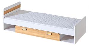 Jednolůžková postel 80 cm Lavendon L13 (s roštem) (dub nash + bilá)