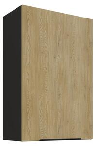 Horní kuchyňská skříňka Carminia 60 G-90 1F (dub cremona + černá)