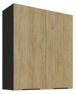 Horní kuchyňská skříňka Carminia 80 G-90 2F (dub cremona + černá)