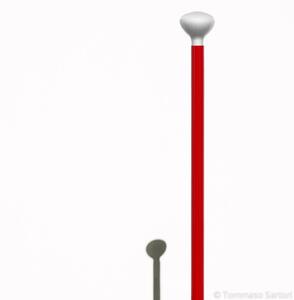 Stojací lampa FLOS Luminator, halogenová, červená