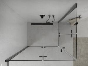 Mexen Lima Duo sprchový kout se skládacími dveřmi 80(dveře) x 70(dveře), 6mm čiré sklo, černý profil, 856-080-070-70-00-02