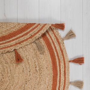Hnědo-oranžový jutový koberec Flair Rugs Istanbul, ⌀ 150 cm