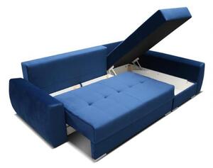 ANTEX FURLA rozkládací sedací souprava s dvěmi úložnými prostory modrá 245 x 72 - 96 x 144 cm