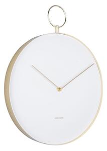 Bílé kovové nástěnné hodiny Karlsson Hook, ø 34 cm