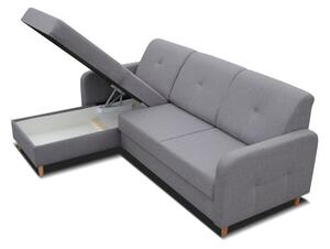 ANTEX DORA rohová rozkládací sedačka s úložným prostorem tmavě šedá 221 x 86 x 162 cm