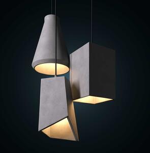 Creative cables Betonové stínidlo Prisma pro závěsné lampy s kabelovou svorkou a objímkou E27 Barva komponentu: Světlý beton