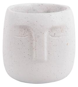 Bílý keramický květináč PT LIVING Face, ø 12,5 cm