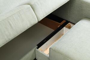 DOLMAR ARAMIS rohová rozkládací sedačka s úložným prostorem mintová 228 x 90 x 150 cm