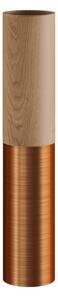Creative cables Tub-e14, dřevěné a kovové válcové bodové stínidlo s E14 objímkou s kroužky Barva komponentu: Neutrální-matná měď
