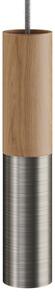 Creative cables Tub-e14, dřevěné a kovové válcové bodové stínidlo s E14 objímkou s kroužky Barva komponentu: Neutrální-matná bílá