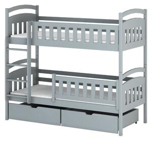 Dětská postel se šuplíky 90x200 BIBI - světle šedá