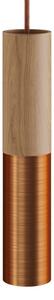 Creative cables Tub-e14, dřevěné a kovové válcové bodové stínidlo s E14 objímkou s kroužky Barva komponentu: Neutrální-matná měď
