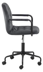 Tmavě šedá kancelářská židle se sametovým povrchem Actona Wendy